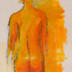 Frauenakt Rücken I Mischtechnik auf Papier I 30x20 I 2009