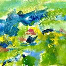 Skizze  Giardini_blau.grün I 20 x 30 I  Mischtechnik auf Leinwand I  2023