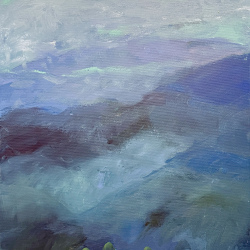 Echo  der Stille -Kärntner Landschaft  I 70x50 I Mischtechnik auf Leinwand  I 2024