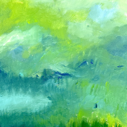 Das Flüstern der Wälder - Kärntner Landschaft  I 70x50 I Mischtechnik auf Leinwand  I 2023