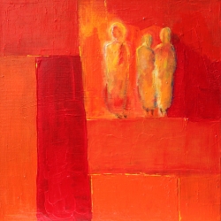 Emmaus - 30 x 30 Mischtechnik auf Leinwand 2011