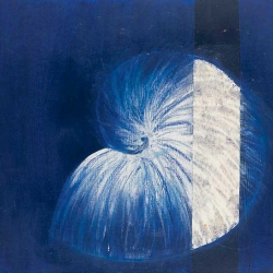 Blauer Nautilus I Mischtechnik auf Leinwand I 40x50 I 2009 I   (verkauft)