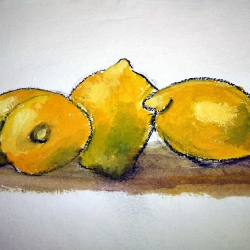 Toskana Zitronen 20x30 I  Öl auf Karton I 2008  (verkauft)